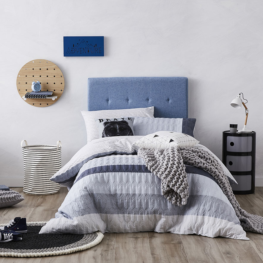 Kejo Quilted Quilt Cover Set Grey Adairs