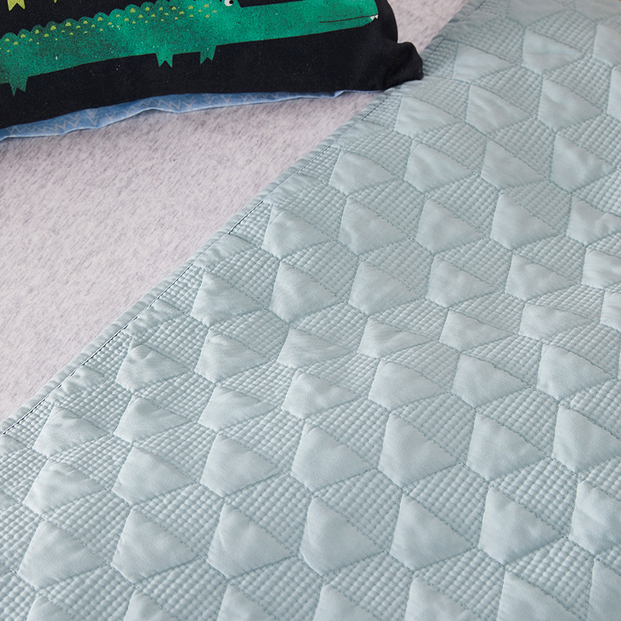 Joey Quilted Microfibre Quilt Cover Set Green Adairs