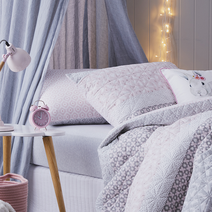 Eloise Quilted Quilt Cover Set Pink Adairs