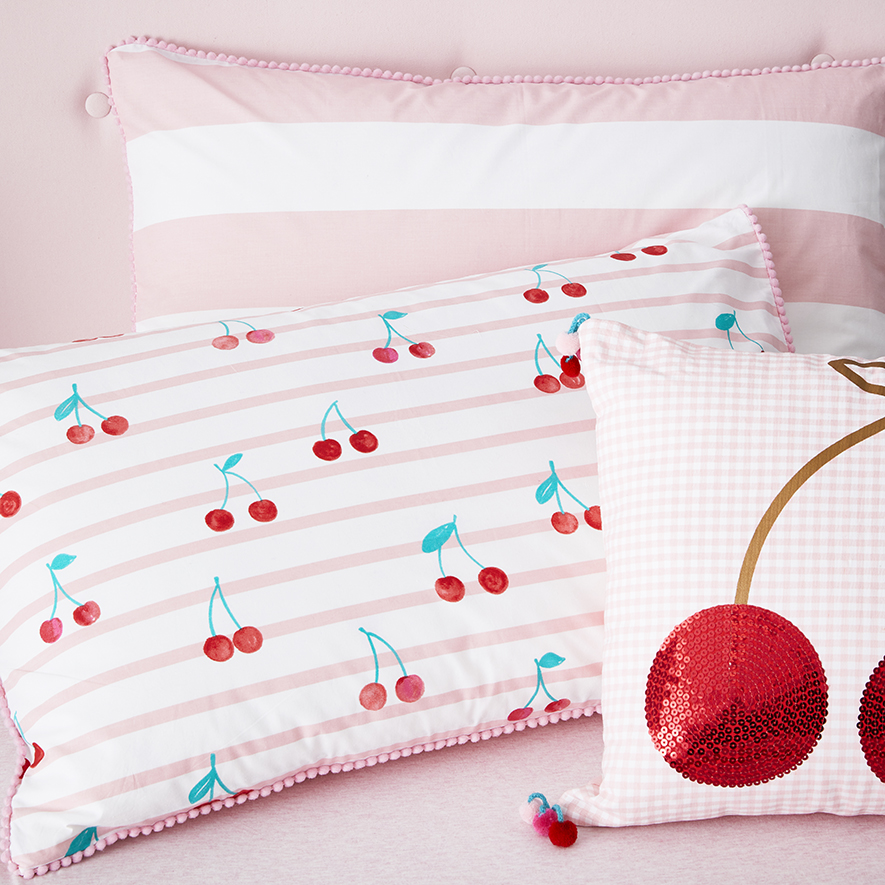 Cherry Baby Pink Quilt Cover Set Adairs