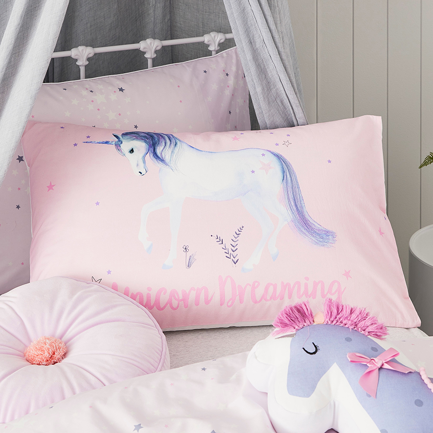 Unicorn Star Quilt Cover Set Purple Adairs