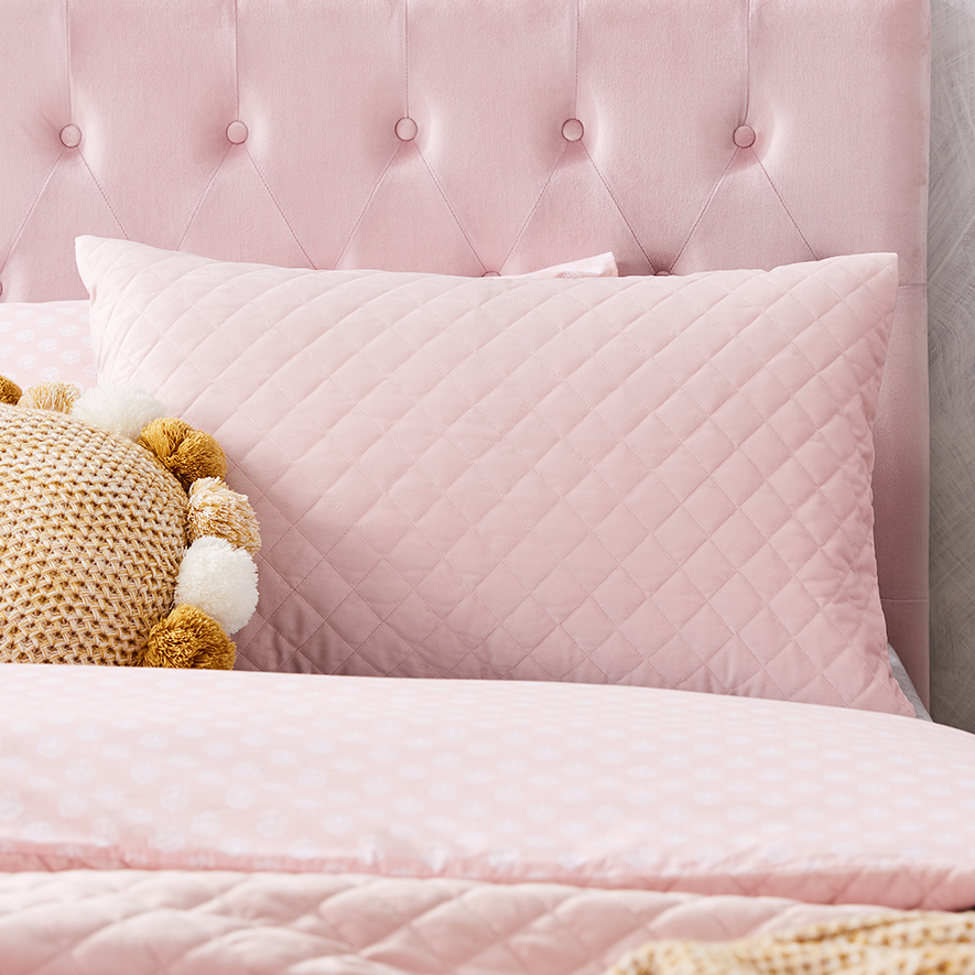 Lucy Velvet Pink Quilt Cover Set Adairs