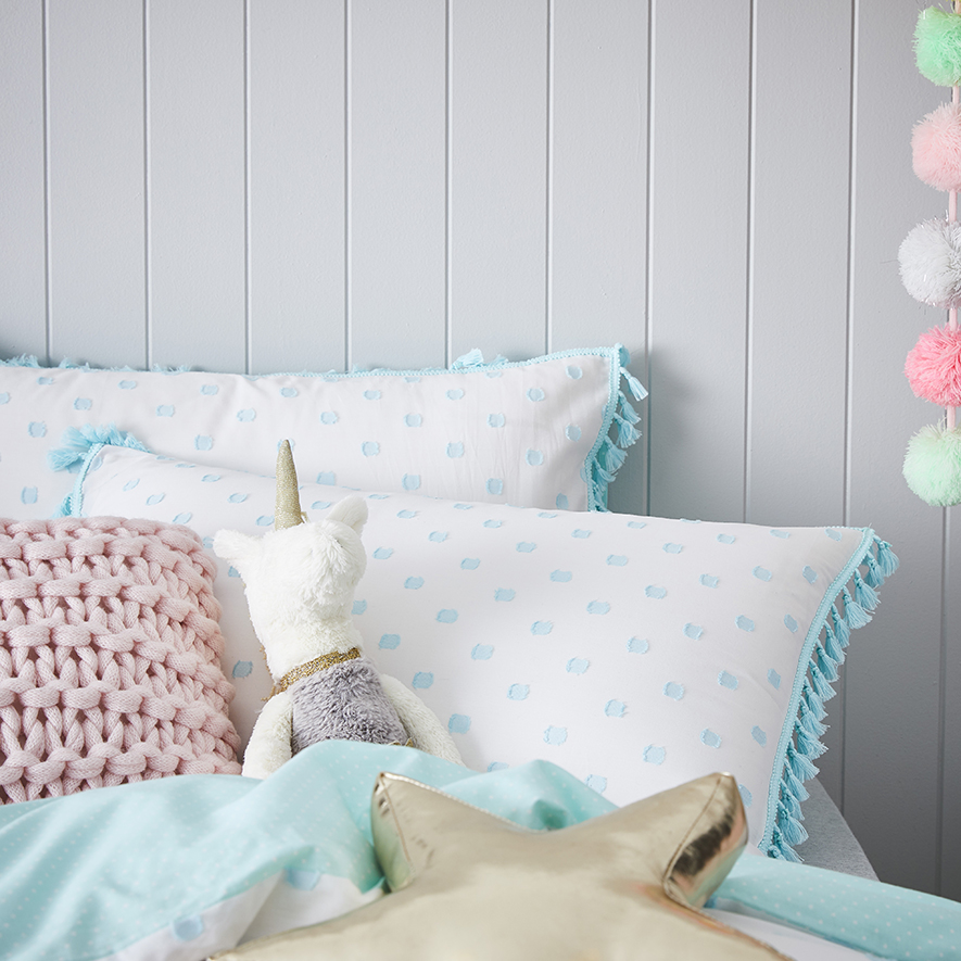 Dahlia Quilt Cover Set Aqua Adairs