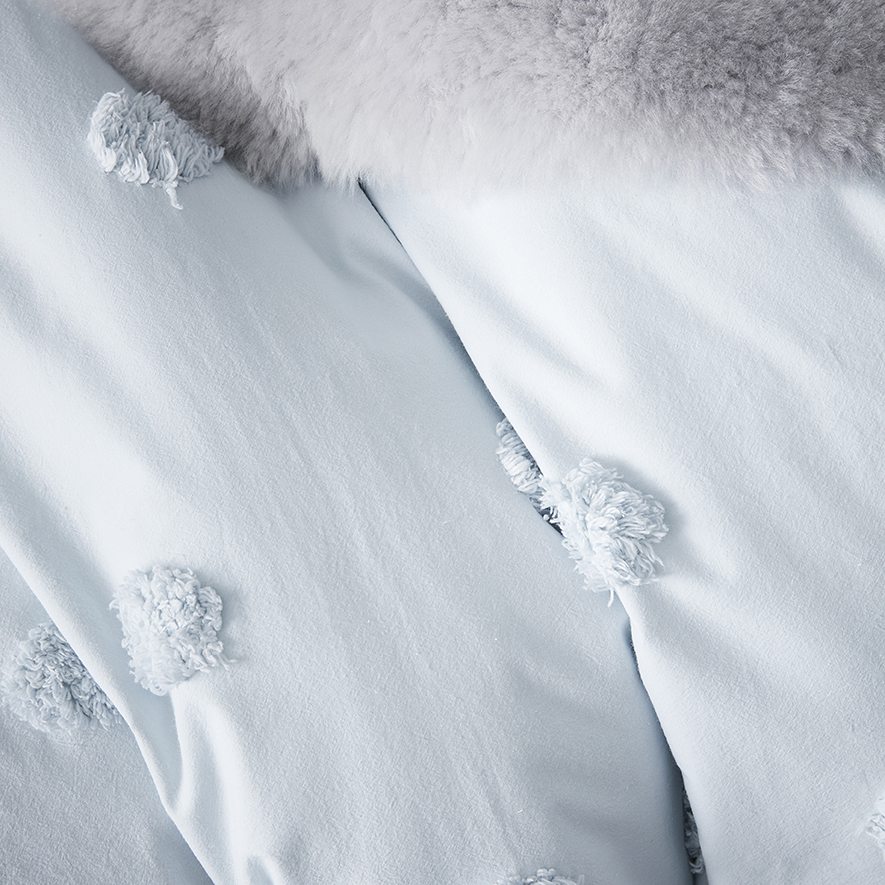 Chenille Spot Quilt Cover Set Blue Adairs