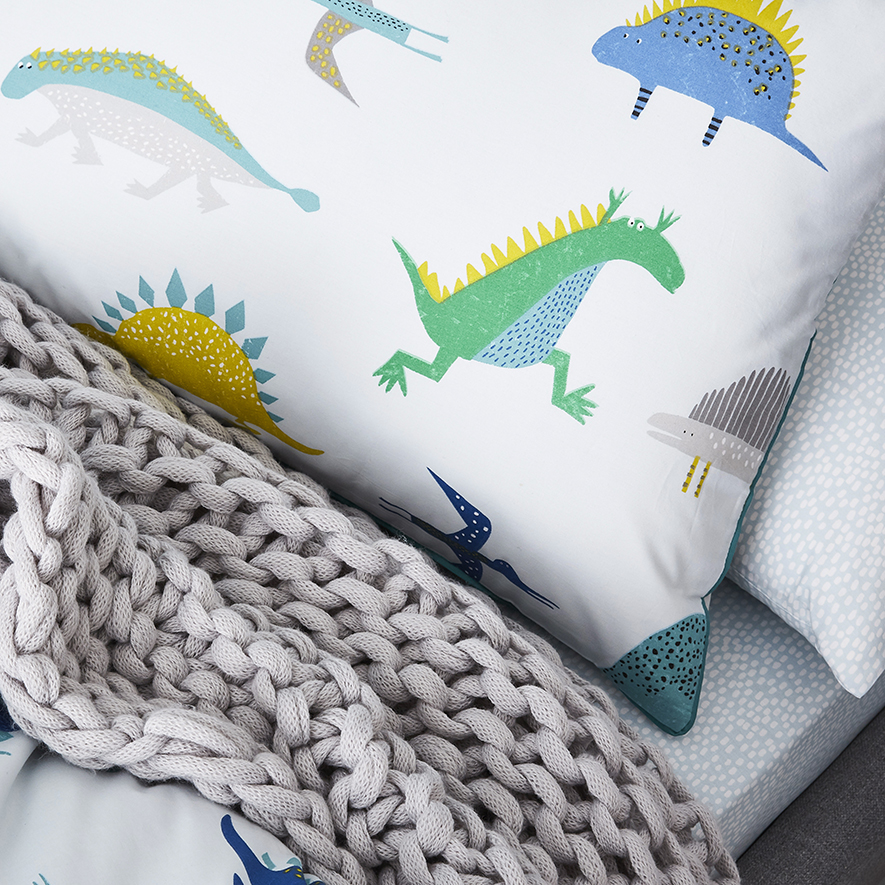 Dexter's Dinosaur Quilt Cover Set Blue Adairs