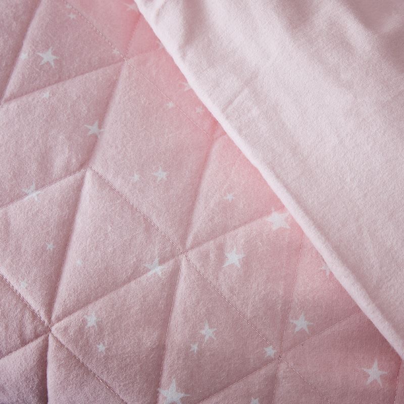 Sadie Star Quilted Flannelette Quilt Cover Set Pink