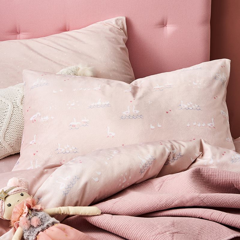 Super Soft Velour Duckling Quilt Cover Set in Pink