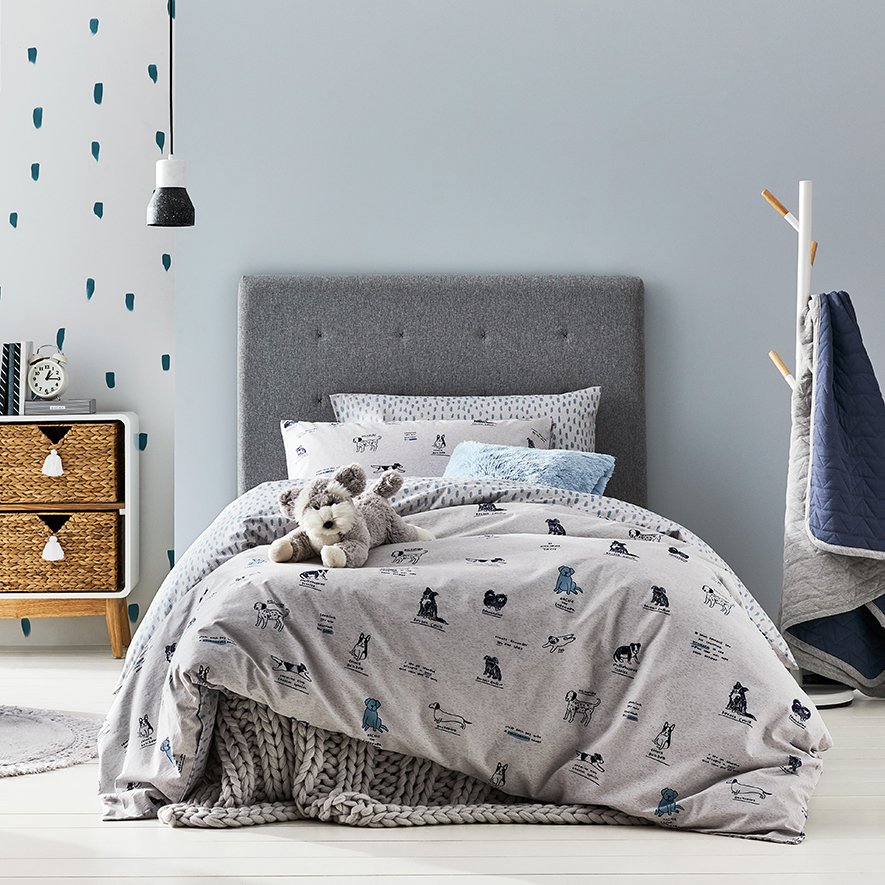 Archie Boy Grey Quilt Cover Set Adairs