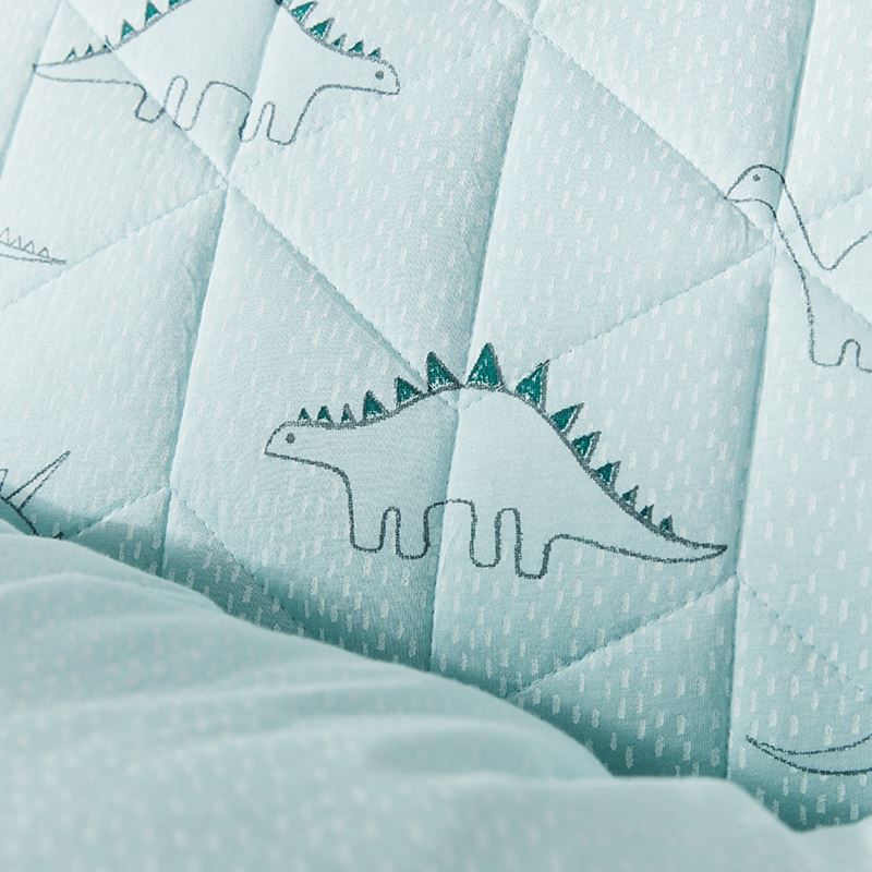 Dino Bamboo Jersey Blue Quilt Cover Set