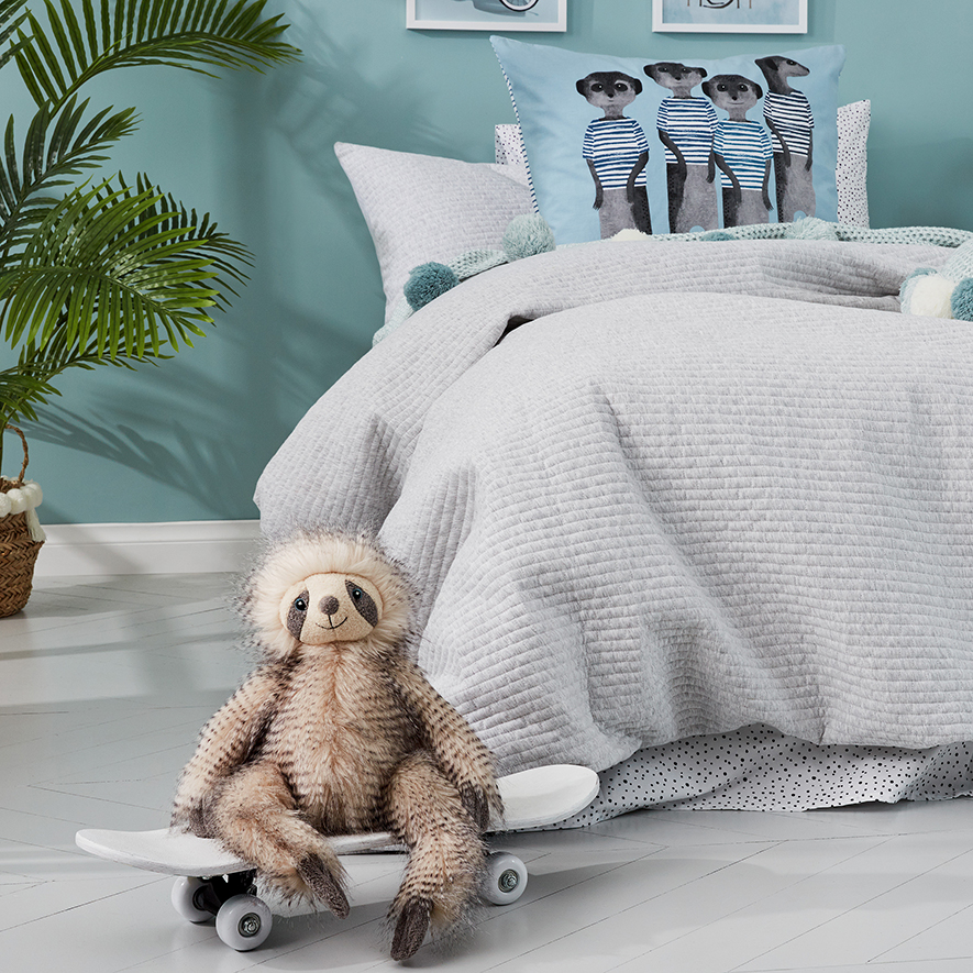 Jaimee Jersey Quilted Quilt Cover Set Grey Marle Adairs