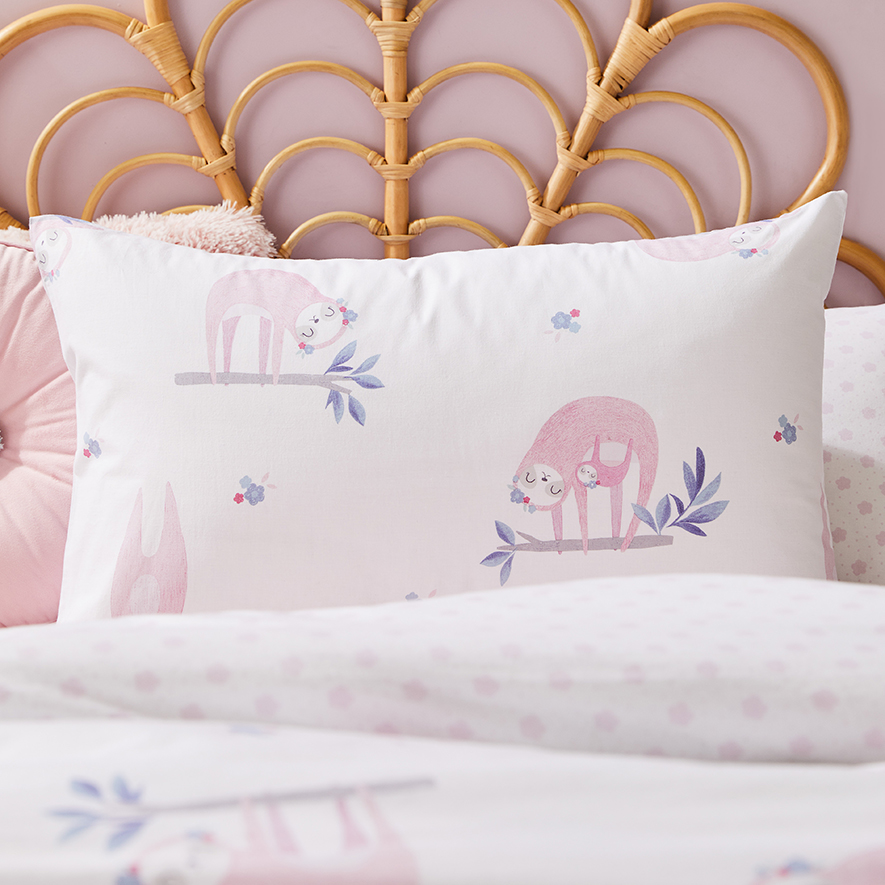 Pretty Pink Sloth Quilt Cover Set Adairs