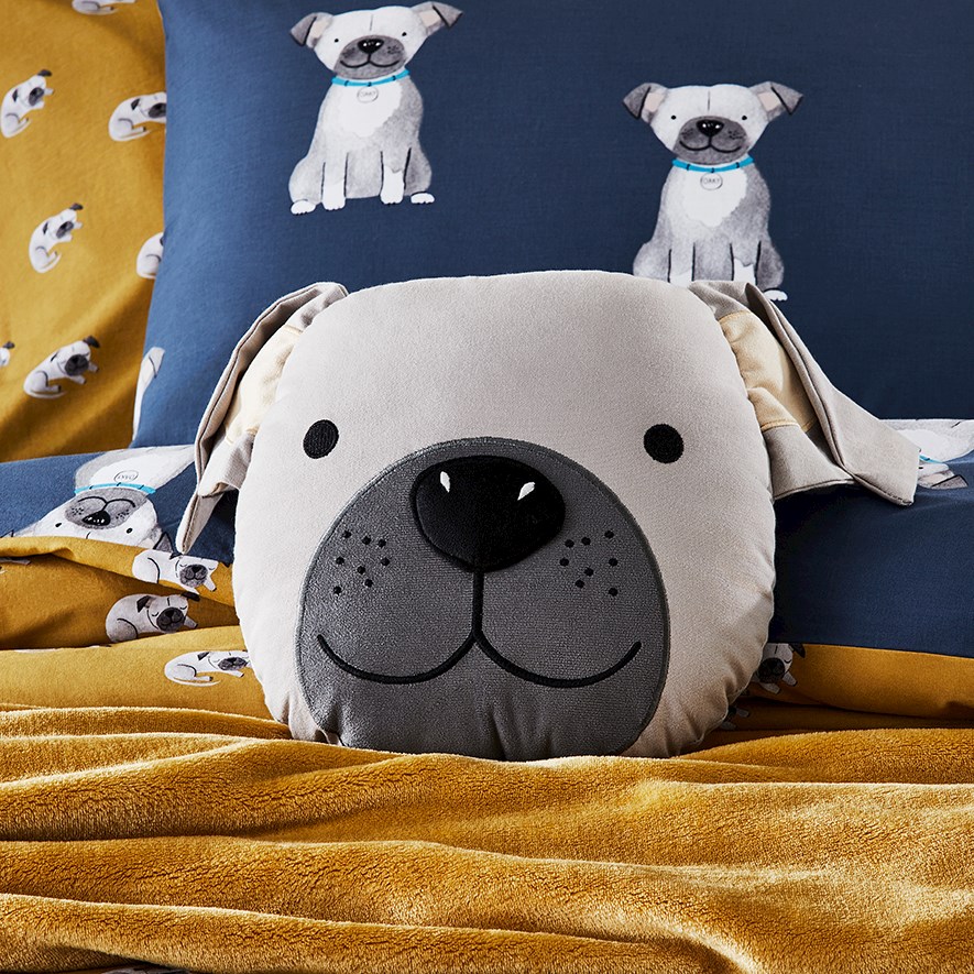 Puppy Dog Stonewashed Navy Quilt Cover Set Adairs