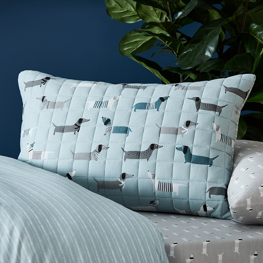 Sausage Dog Grey Bamboo Jersery Quilt Cover Set Adairs