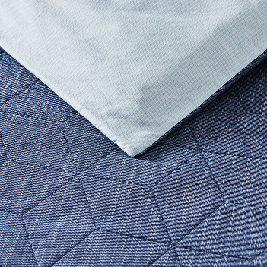 Bodhi Quilted Indigo Quilt Cover Set Adairs
