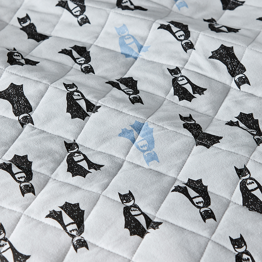 Batman Quilted Grey Quilt Cover Set Adairs
