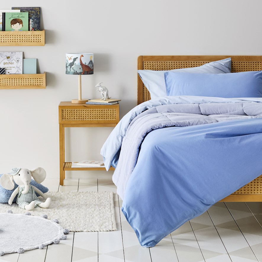 Stonewashed Cotton Cornflower Blue Duvet Cover Set Adairs