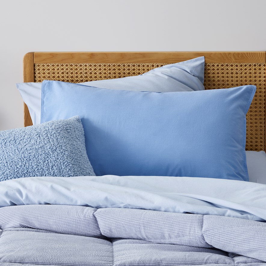 Stonewashed Cotton Cornflower Blue Duvet Cover Set Adairs