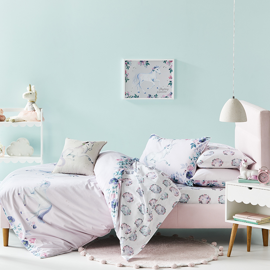 Blossom Unicorn Quilt Cover Set Adairs