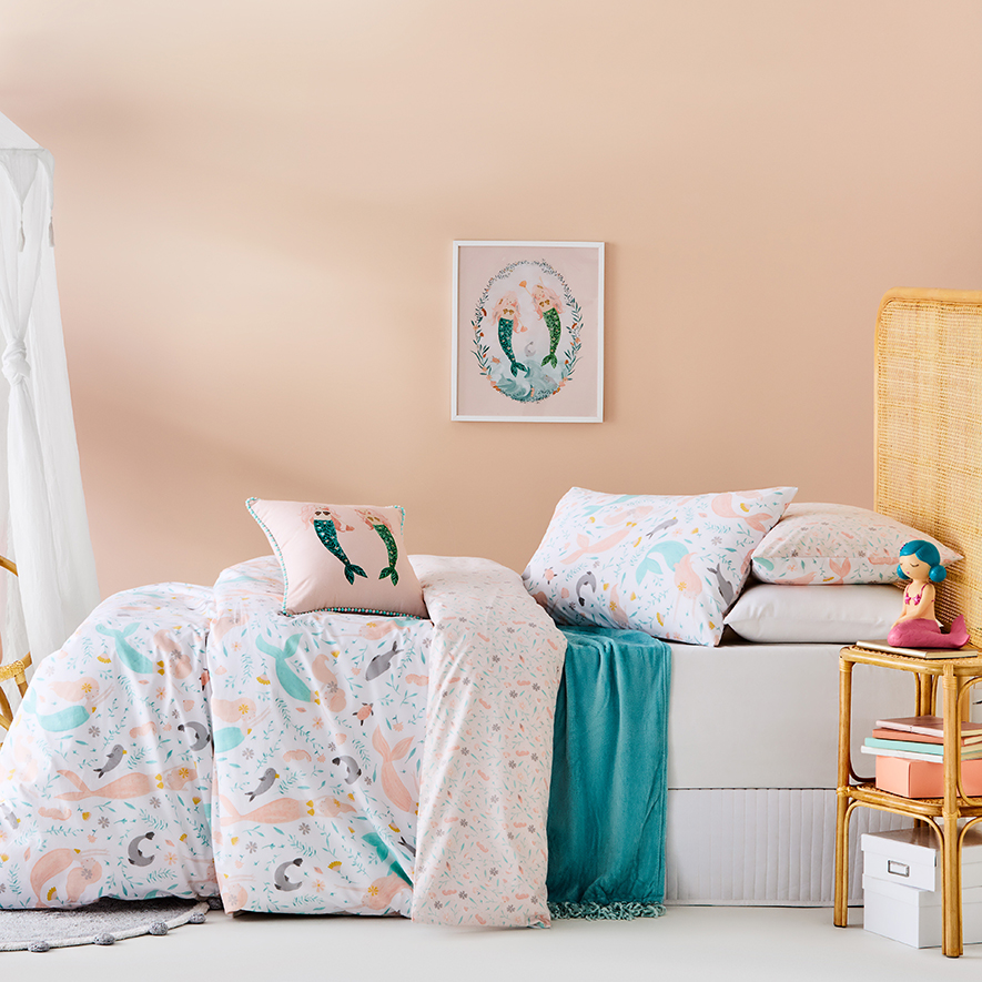 Mermaid Paradise White Quilt Cover Set Adairs