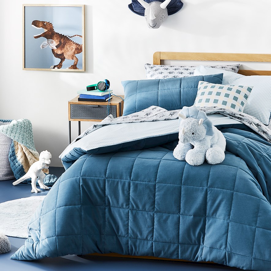 Charlie Velvet Quilted Reef Quilt Cover Set Adairs