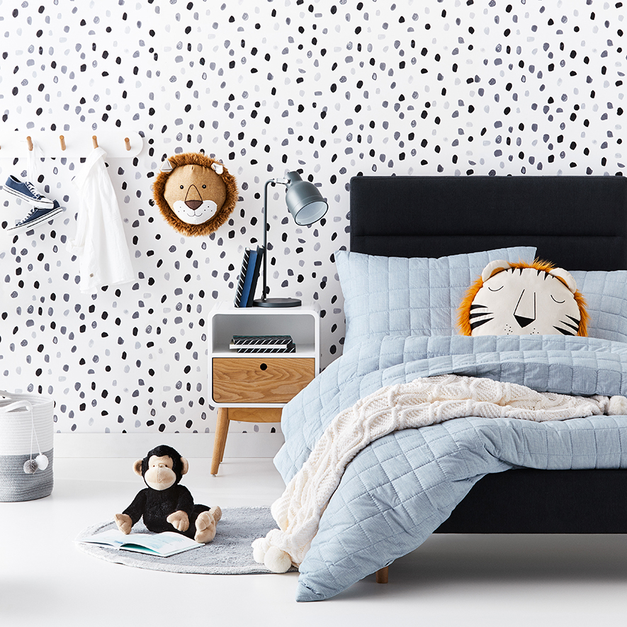 Phoenix Quilted Light Blue Quilt Cover Set Adairs