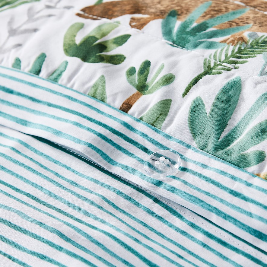 Adairs Kids Down Under Adventures Quilted Eucalyptus Quilt Cover Set