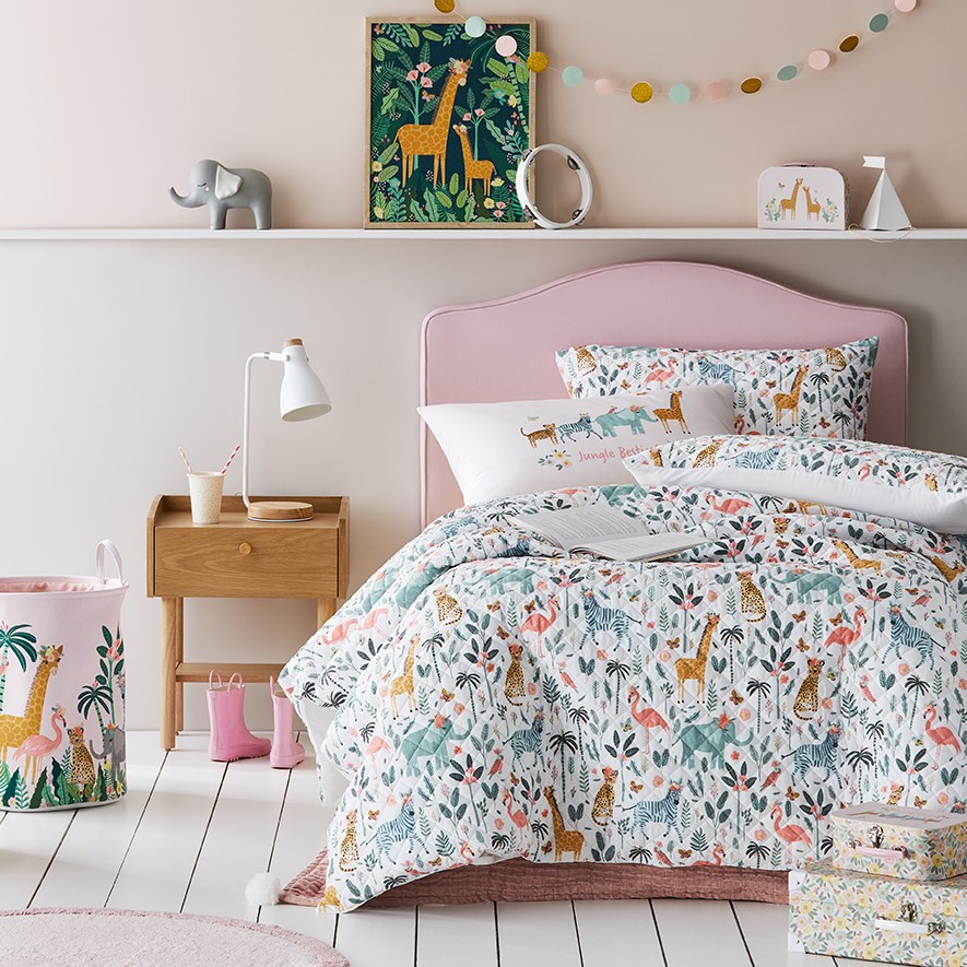 Jungle Parade Cotton Bamboo Quilted Quilt Cover Set Adairs