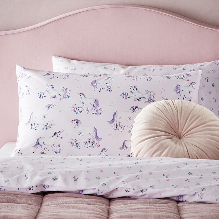 Magical Unicorn Lilac Quilt Cover Set Adairs