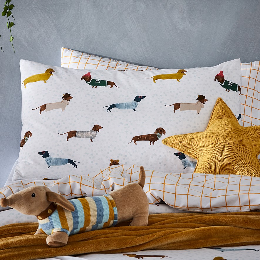 Dachshund Pals Stonewashed Quilt Cover Set Adairs