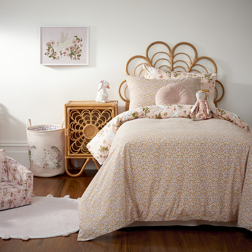 Fairy Bunny Blush Quilt Cover Set Adairs