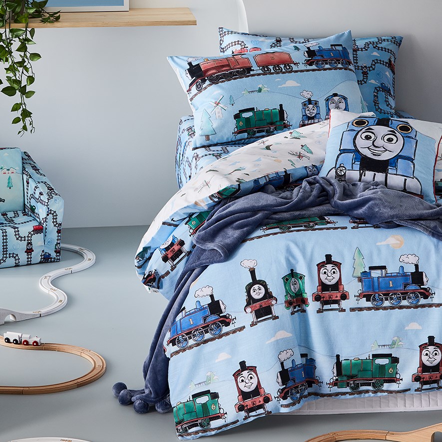 Thomas Friends Sky Blue Quilt Cover Set Adairs
