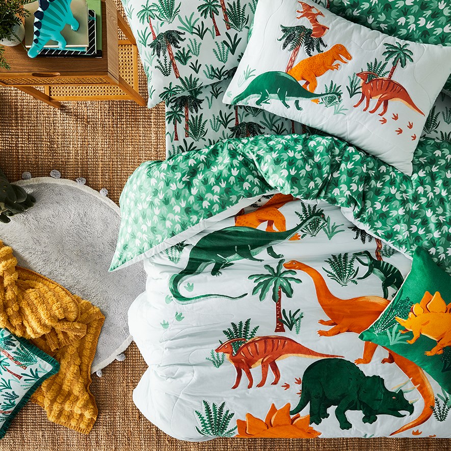 Rawwwsome Quilted Soft Blue Quilt Cover Set Adairs