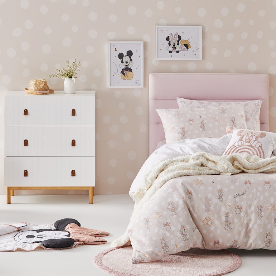 Gold minnie mouse bedding discount