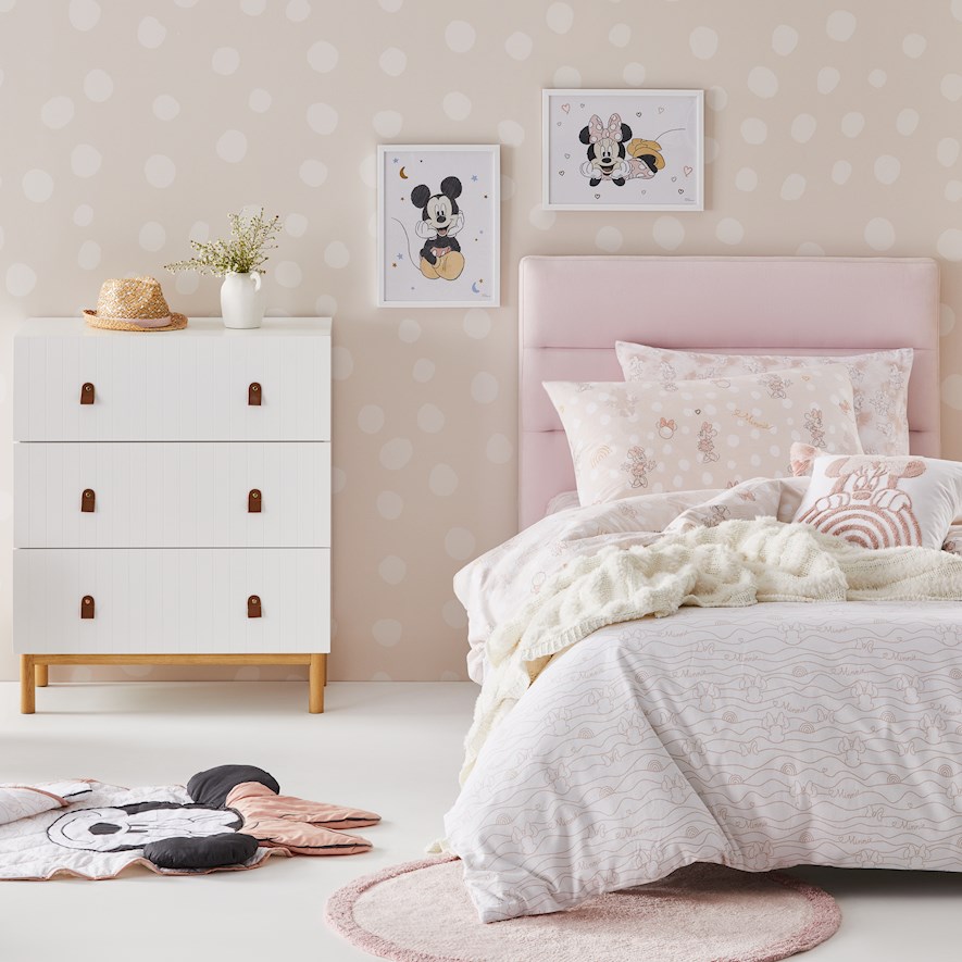 Disney Minnie Mouse Stonewashed Pink Quilt Cover Set Adairs