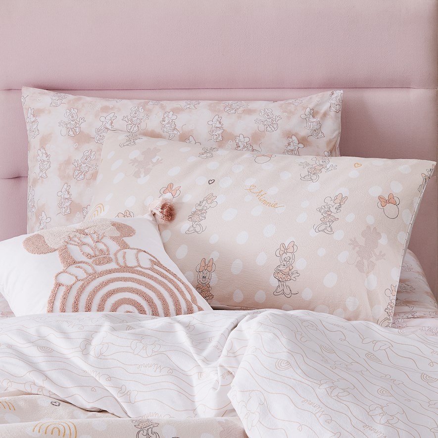 Disney Minnie Mouse Stonewashed Pink Quilt Cover Set Adairs