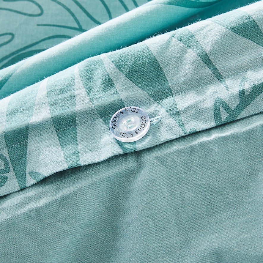 Dino Stonewashed Cotton Dusty Blue Quilt Cover Set Adairs