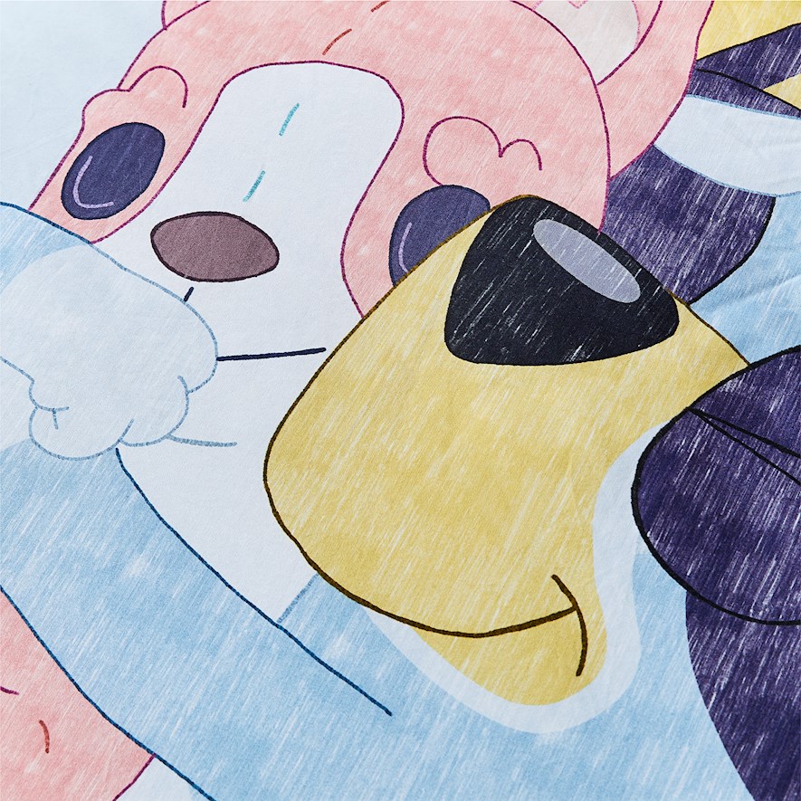 Adairs Kids Bluey Chambray Quilted Quilt Cover Set Adairs