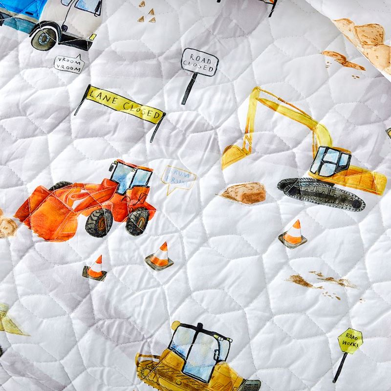 Truck Town Multi Quilted Quilt Cover Set