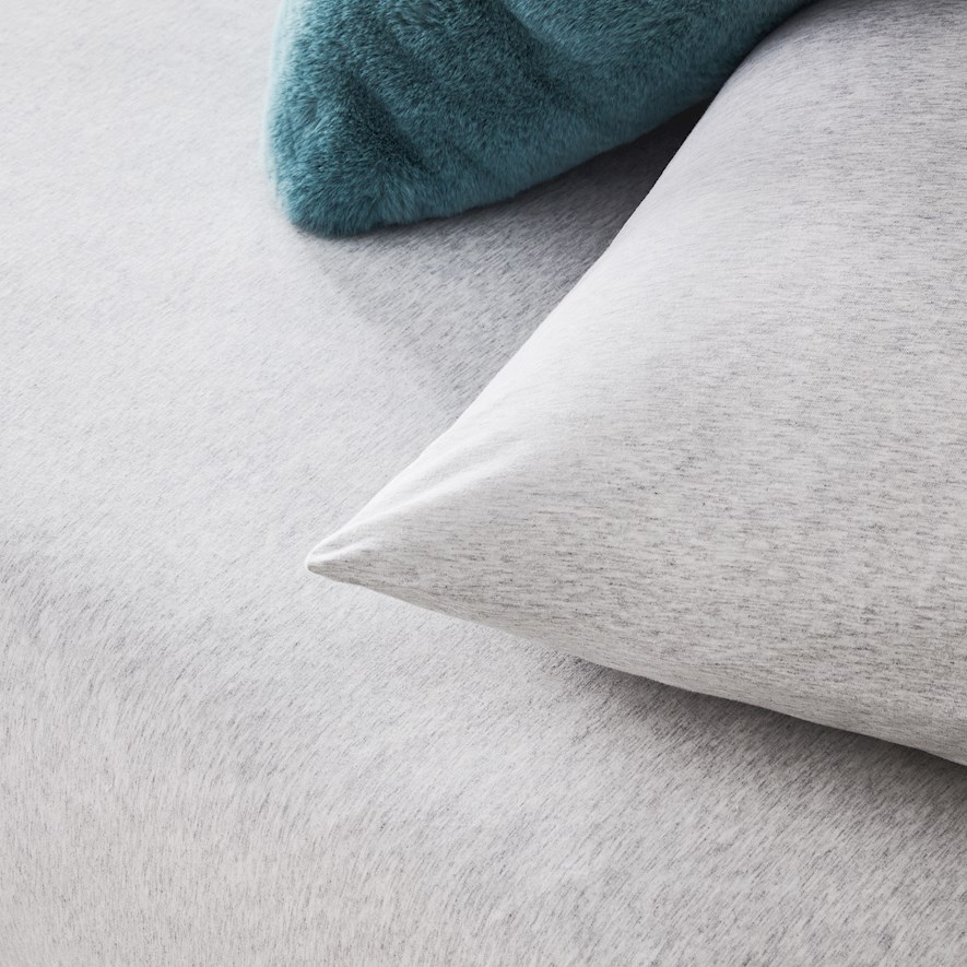 Adairs Kids Cotton Jersey Marle Grey Fitted Sheet Set Adairs