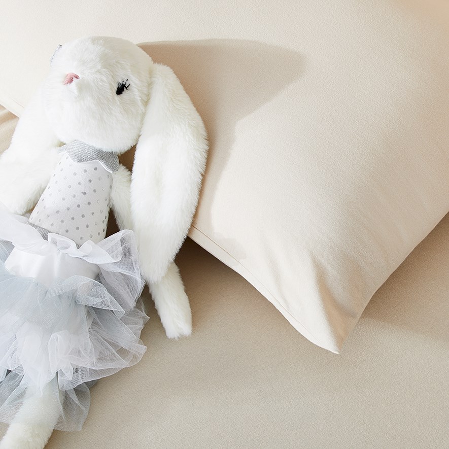 Adairs Kids Cotton Jersey Natural Fitted Sheet Set Adairs