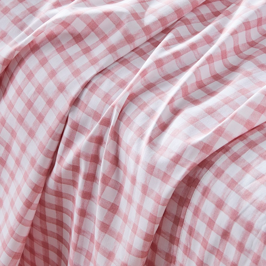 Adairs Kids Gingham Pastel Pink Sheet Set Adairs