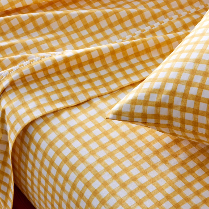 Adairs Kids Gingham Sunshine Sheet Set Adairs