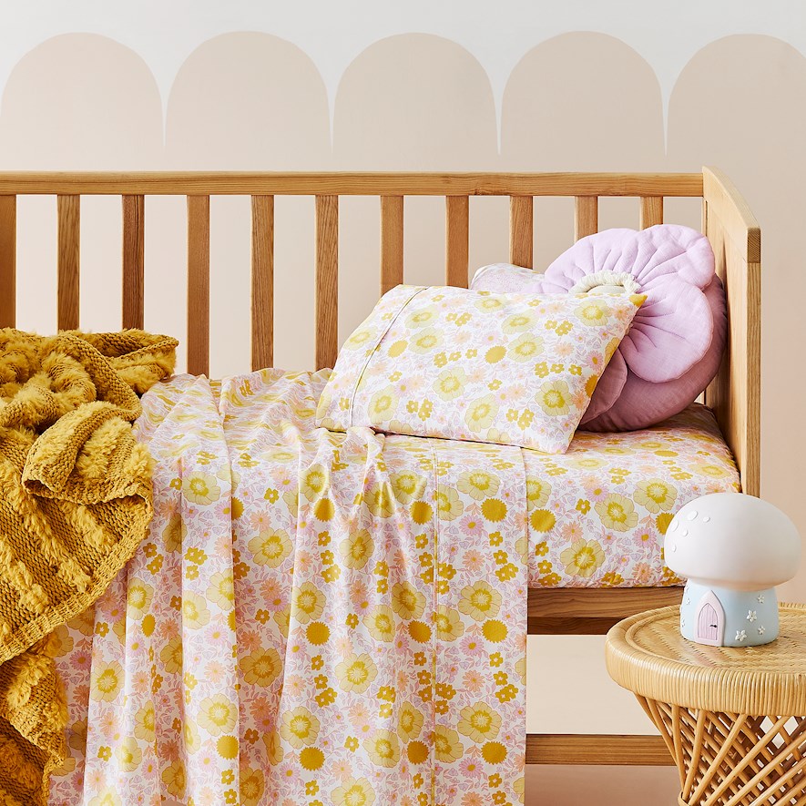 Floral cot clearance sheets nz