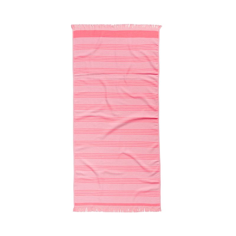 Neon Stripe Towel Pink  