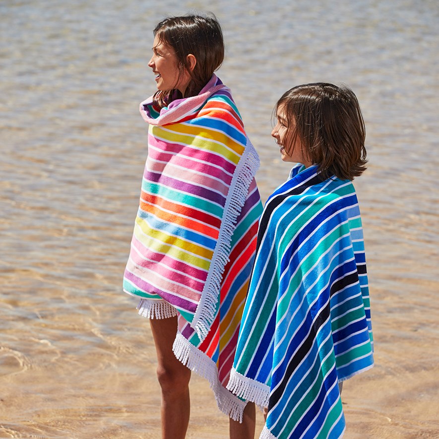 Pink stripe beach towel best sale