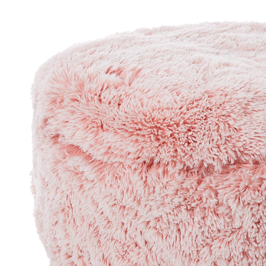 Kingston Faux Fur Pale Pink Throw Adairs