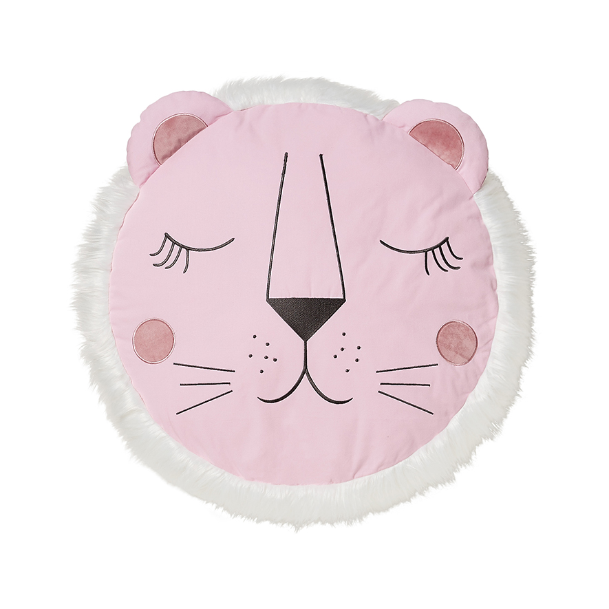 Lion Pink Floor Cushion Adairs