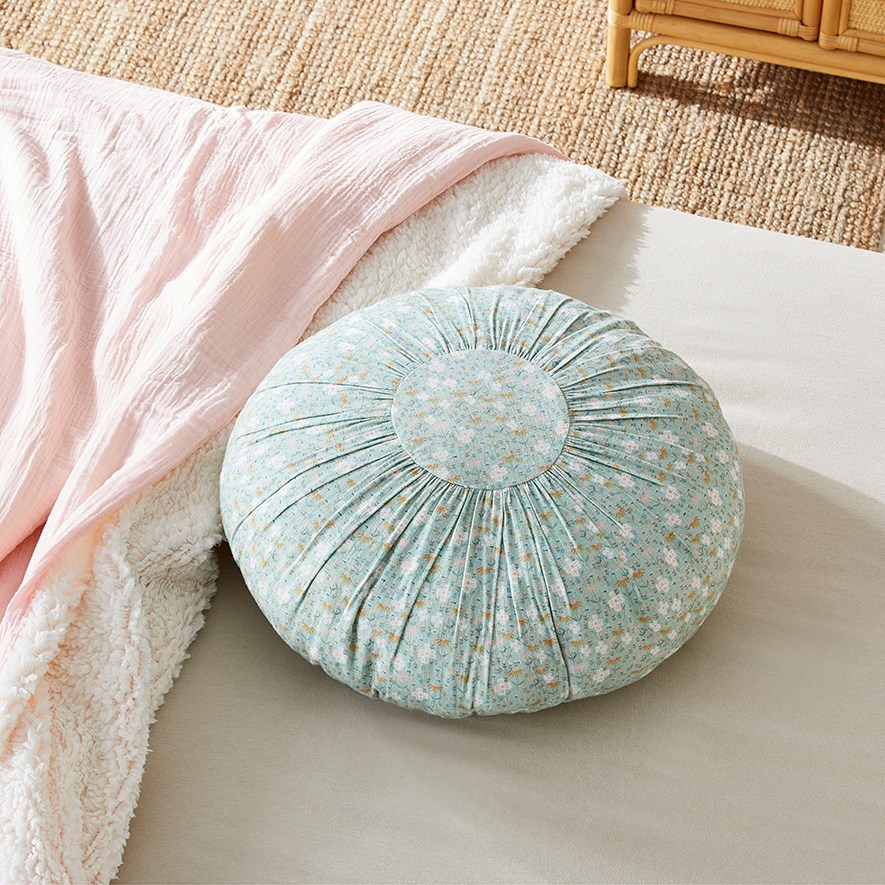 Charlie Round Sage Floral Cushion Adairs