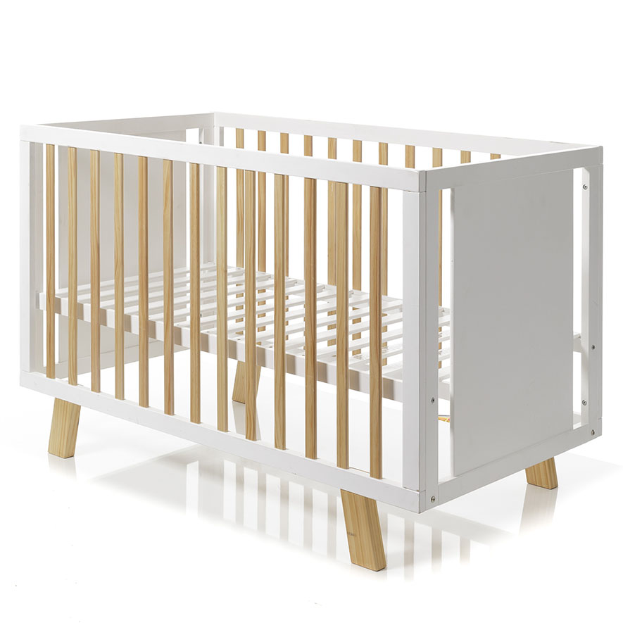 Cooper Timber Cot Natural & White Cot Natural & White Adairs