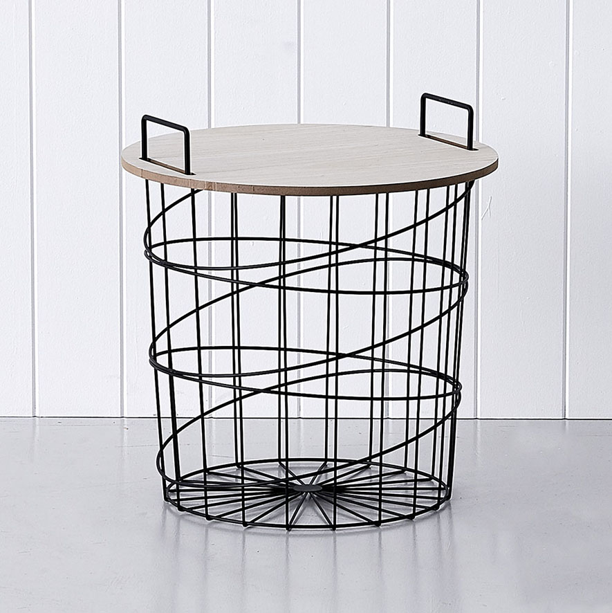 Lulu Wire Side Table Black Adairs